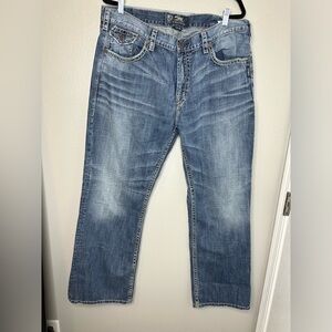 Silver Jeans Craig Straight Leg Jeans Men's 40x32 Blue Denim